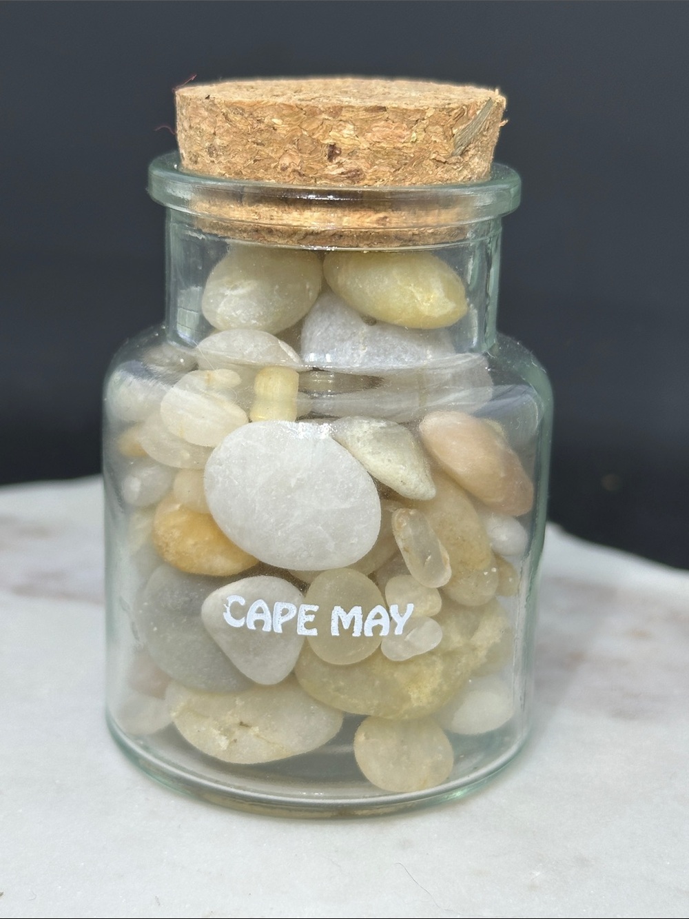 Cape May Diamonds (Quartz) Beach Pebble Bottle - Decorative Glass Jar